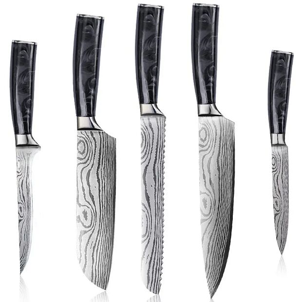 Набор кухонных ножей Spetime 5-Pieces Kitchen Knife Set Black RU G05-BL 