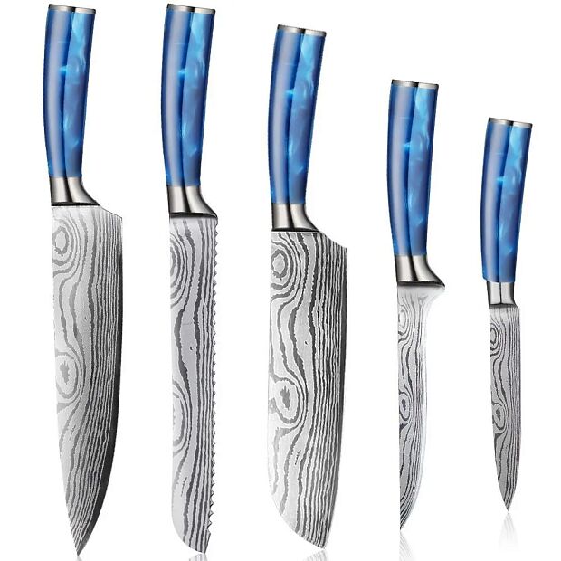 Набор кухонных ножей Spetime 5-Pieces Kitchen Knife Set Blue RU  G05-BU 