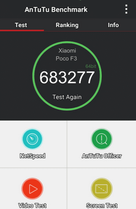 Тест по AnTuTu для телефона Xiaomi POCO F3